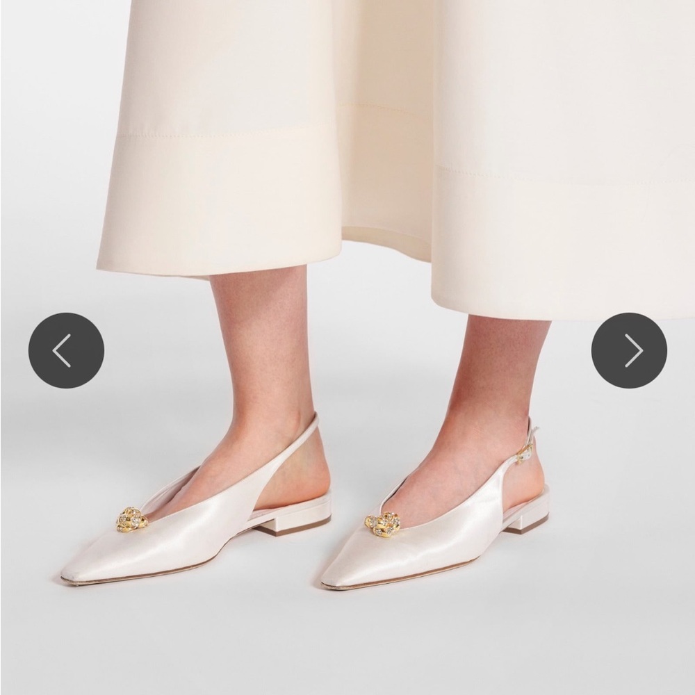 Lanvin SATIN SWING SLINGBACK MULE WITH MELODY JEWEL shoes Sz 39